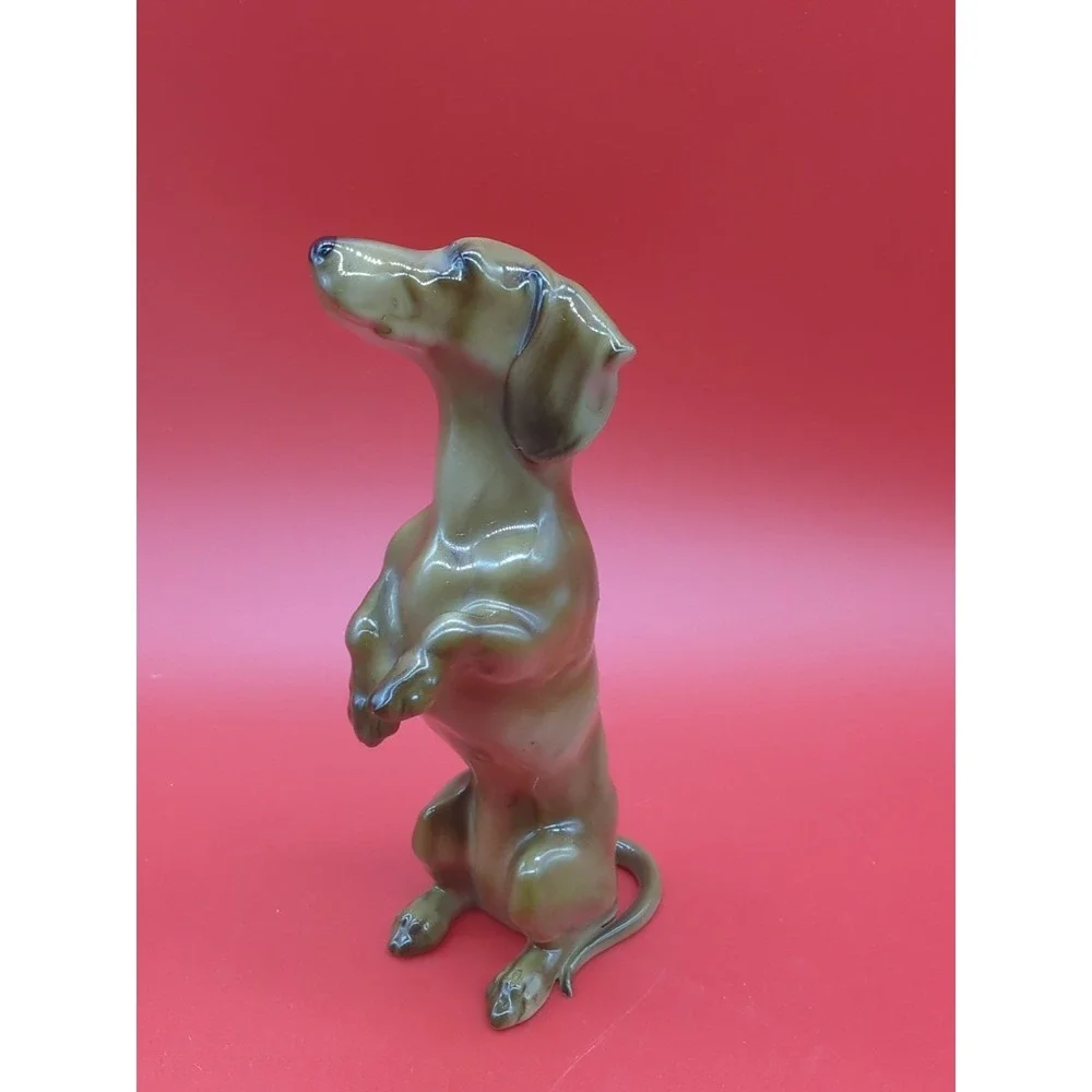 VINTAGE HUTSCHENREUTHER GERMANY PoRCELAIN DACHSHUND DOG FIGURINE 5